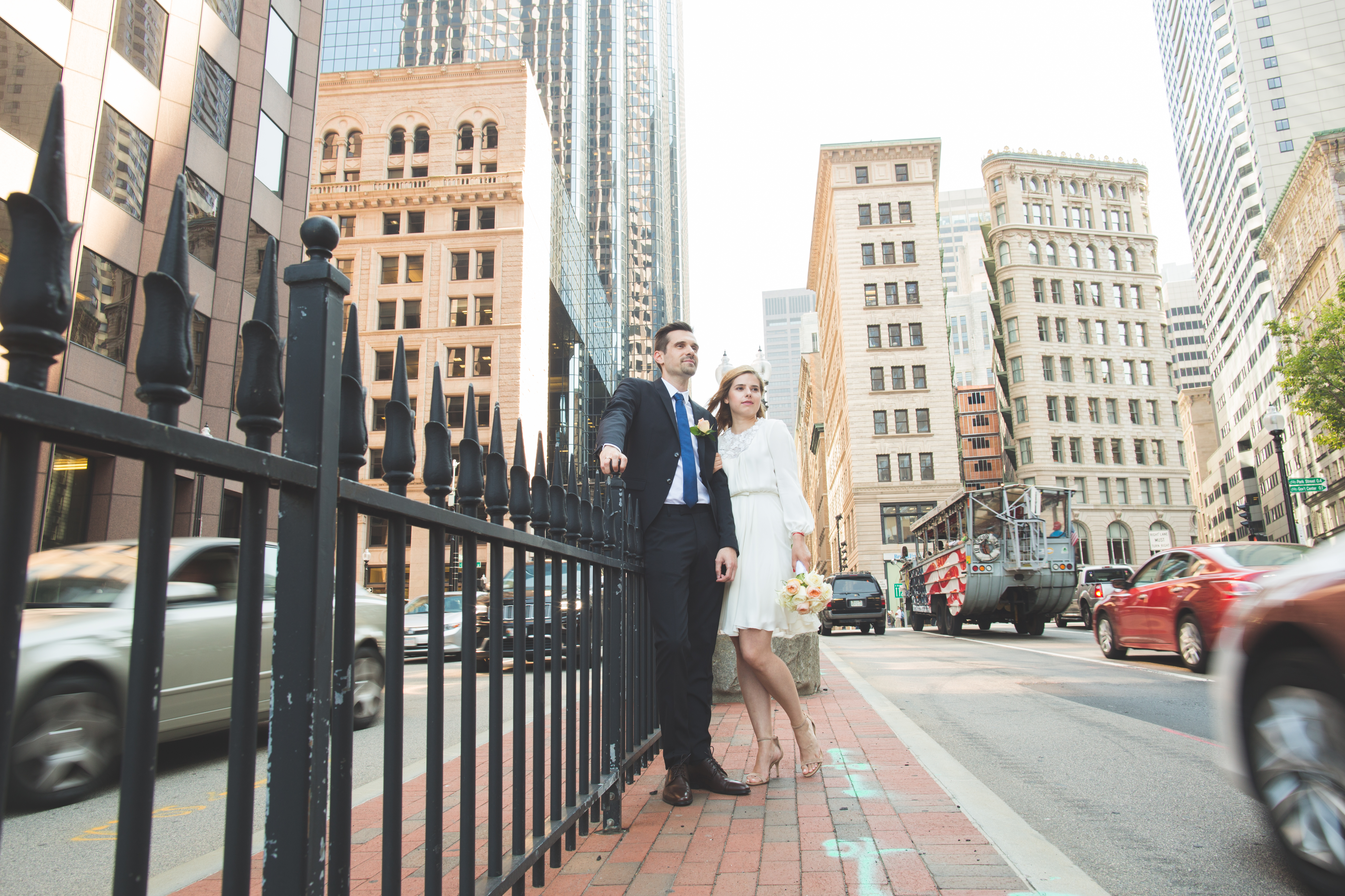boston city hall wedding portrait session by The Harris Company Mirela and Ned