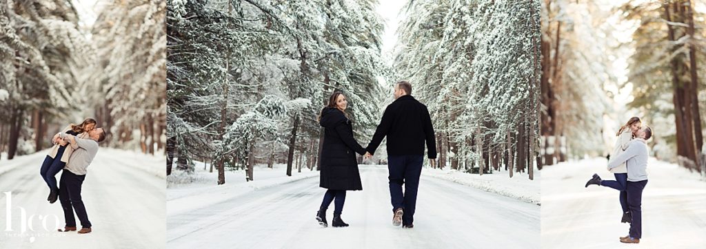 Snowy Photoshoot Couples Saratoga Springs, NY Wedding Photographer